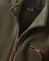 olivgrüner Fleece-Pullover mit einem Reißverschluß von Parforce