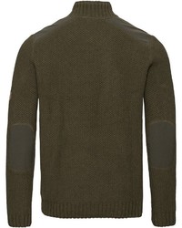 olivgrüner Fleece-Pullover mit einem Reißverschluß von Parforce