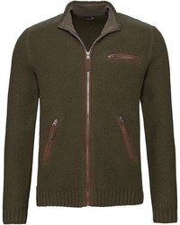 olivgrüner Fleece-Pullover mit einem Reißverschluß von Parforce