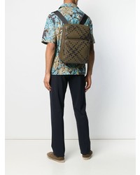 olivgrüner Leder Rucksack von Bottega Veneta