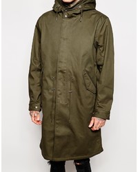 olivgrüner leichter Parka von Pretty Green