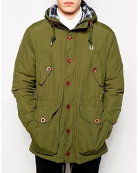 olivgrüner leichter Parka von Fred Perry