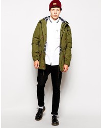 olivgrüner leichter Parka von Fred Perry