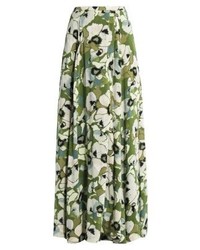 olivgrüner Maxirock mit Blumenmuster von Free People