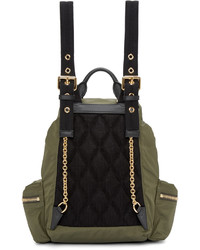 olivgrüner Nylon Rucksack von Burberry