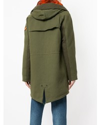 olivgrüner Parka von Yves Salomon Homme