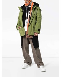 olivgrüner Parka von Yves Salomon