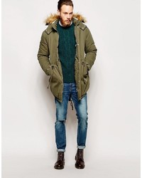 olivgrüner Parka von Asos