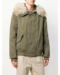 olivgrüner Parka von Yves Salomon Homme