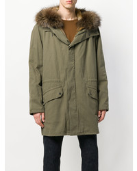 olivgrüner Parka von Yves Salomon Homme