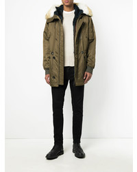 olivgrüner Parka von Yves Salomon Homme