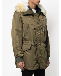 olivgrüner Parka von Yves Salomon Homme