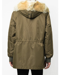 olivgrüner Parka von Yves Salomon Homme