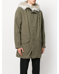 olivgrüner Parka von Yves Salomon