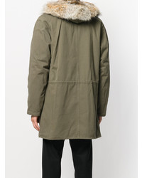 olivgrüner Parka von Yves Salomon