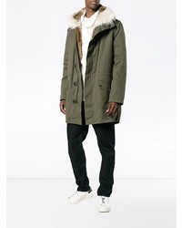 olivgrüner Parka von Yves Salomon