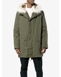 olivgrüner Parka von Yves Salomon