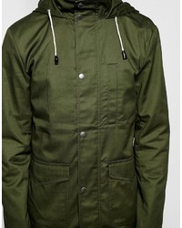 olivgrüner Parka von Selected