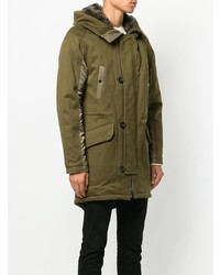 olivgrüner Parka von Yves Salomon