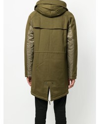 olivgrüner Parka von Yves Salomon