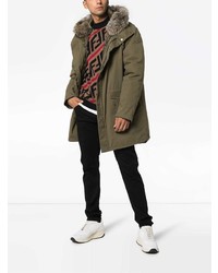 olivgrüner Parka von Yves Salomon