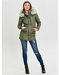 olivgrüner Parka von Only