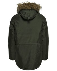 olivgrüner Parka von ONLY & SONS