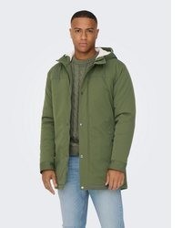 olivgrüner Parka von ONLY & SONS