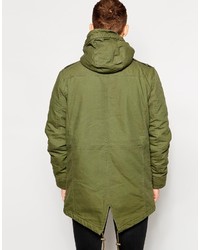 olivgrüner Parka von Solid