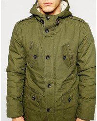 olivgrüner Parka von Solid