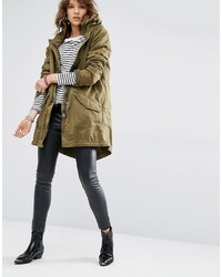 olivgrüner Parka von Maison Scotch