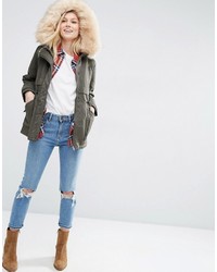 olivgrüner Parka von Asos