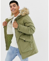 olivgrüner Parka von Pull&Bear