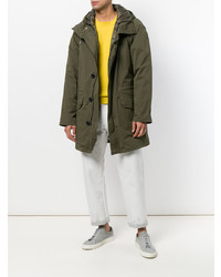 olivgrüner Parka von Yves Salomon Homme