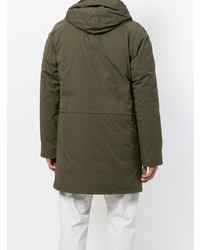 olivgrüner Parka von Yves Salomon Homme