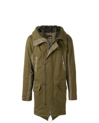 olivgrüner Parka von Yves Salomon