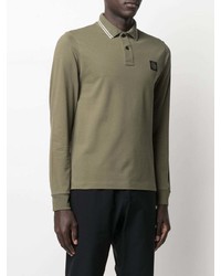 olivgrüner Polo Pullover von Stone Island