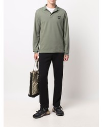 olivgrüner Polo Pullover von Stone Island