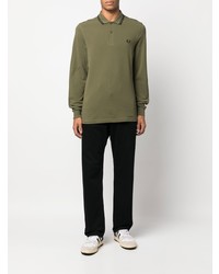 olivgrüner Polo Pullover von Fred Perry