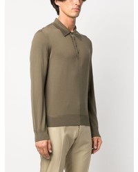 olivgrüner Polo Pullover von Tom Ford