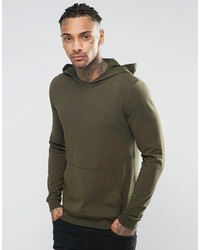 olivgrüner Pullover mit einem Kapuze von Asos