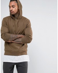 olivgrüner Pullover mit einem Kapuze von Asos