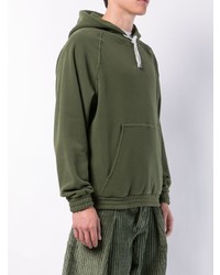 olivgrüner Pullover mit einem Kapuze von Sunnei