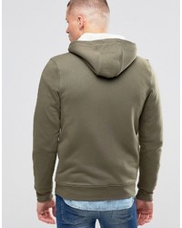 olivgrüner Pullover mit einem Kapuze von Blend of America