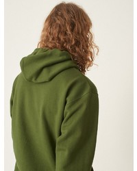 olivgrüner Pullover mit einem Kapuze von cleptomanicx