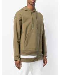 olivgrüner Pullover mit einem Kapuze von Helmut Lang