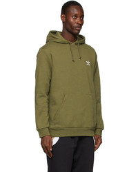 olivgrüner Pullover mit einem Kapuze von adidas Originals