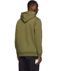 olivgrüner Pullover mit einem Kapuze von adidas Originals