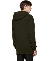 olivgrüner Pullover mit einem Kapuze von Haider Ackermann