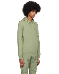 olivgrüner Pullover mit einem Kapuze von Stone Island